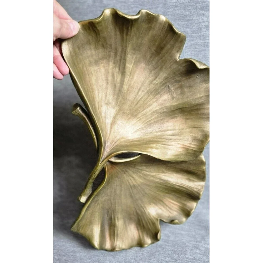 Pier 1 Decorative Tray/Bowl Ginkgo Biloba Leaves Living Room Entry Table 16 x 10
